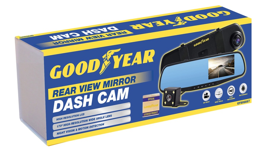 Image 4: Goodyear Mirror Dash Camera with Front and Rear Cameras