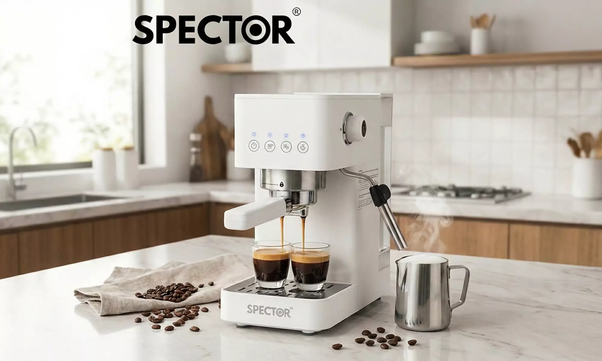 Spector Espresso Machine Series – 20-Bar Coffee Maker with Steam Wand