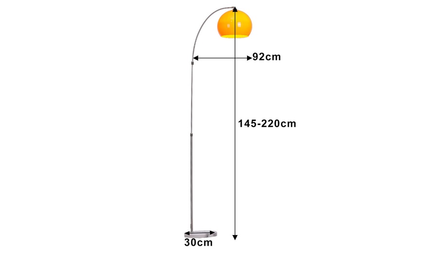 Image 6: Living And Home Arched Floor Lamp with Marble Base