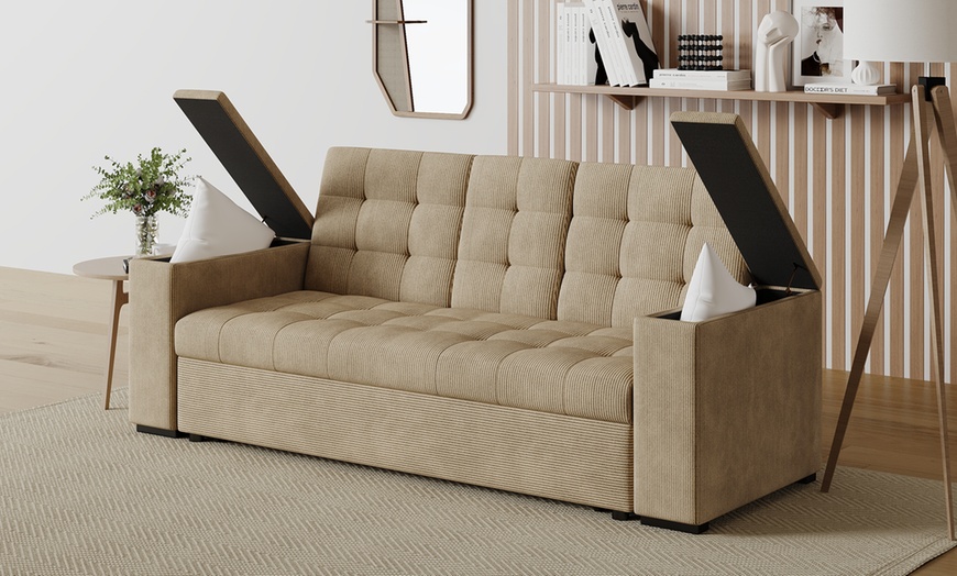 Image 8: Canapé convertible "Tilia" 3 places en tissu Kocoon