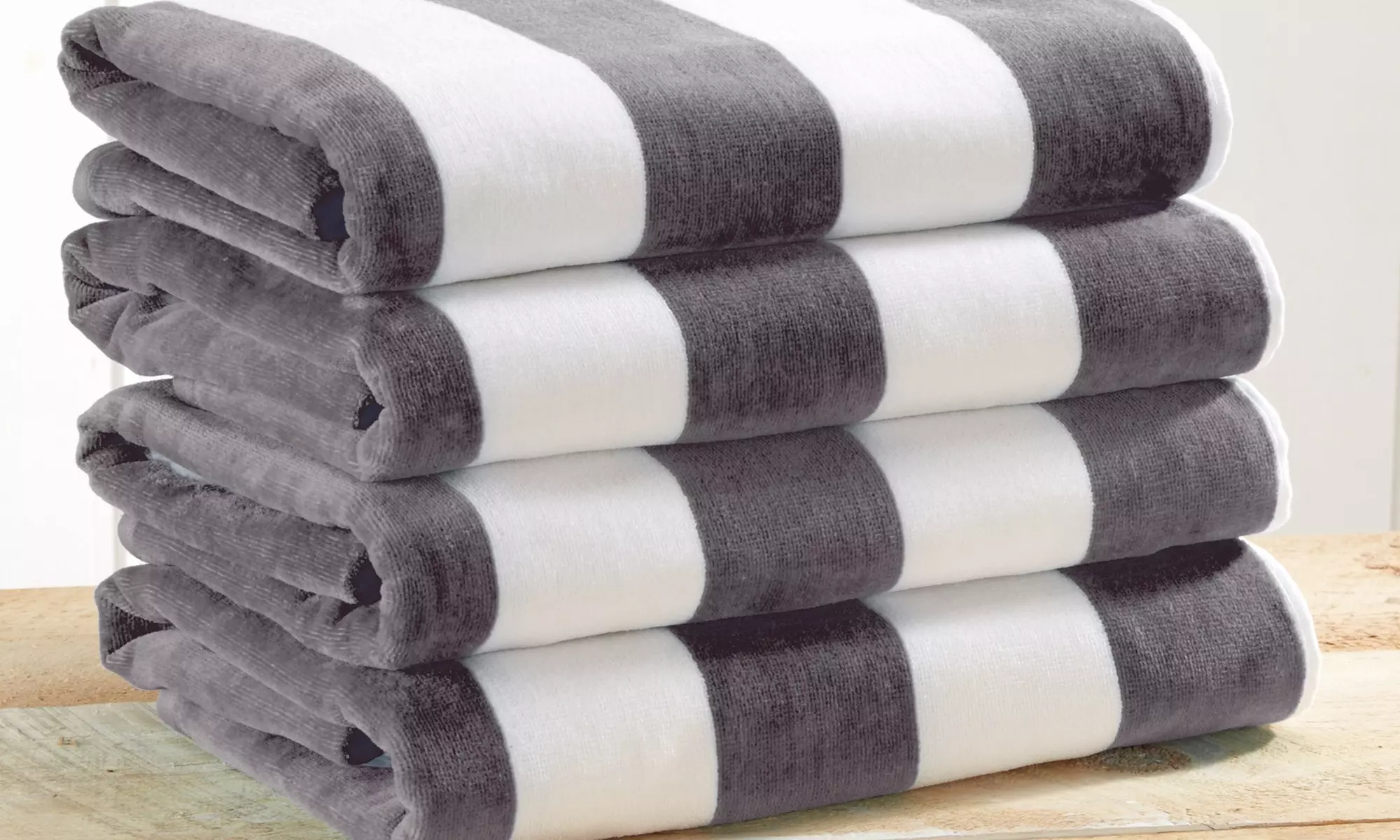 FreshFolds Four Pack Cotton Velour Beach Towels