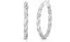 925 Sterling Silver 25MM Spiral Hoop With Crystal Dust French Lock Hoop Earrings