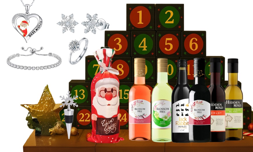 Image 3: 12-Days Christmas Wine and Jewellery Advent Calendar Gift Set