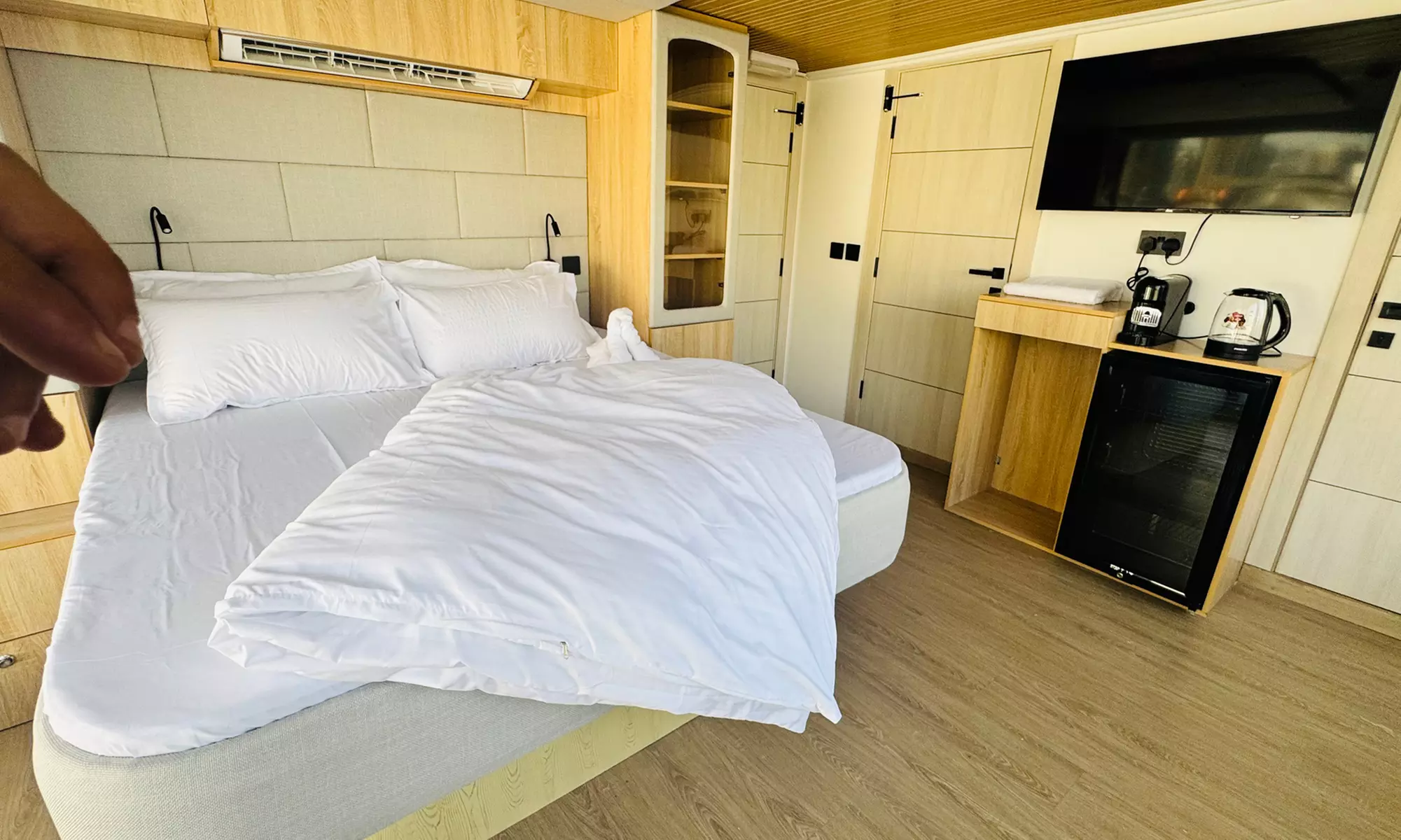 Luxury Boat Room Camping for One, Two, or Three Night Stay w Breakfast