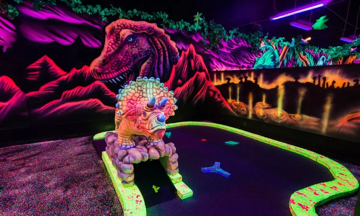 12 Holes of Glow in the Dark Mini Golf with 3D Artwork!