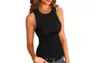 Women Tank Tops Summer Sleeveless Basic Cami Slim Knit Ribbed Racerback Blouses - Second Medium