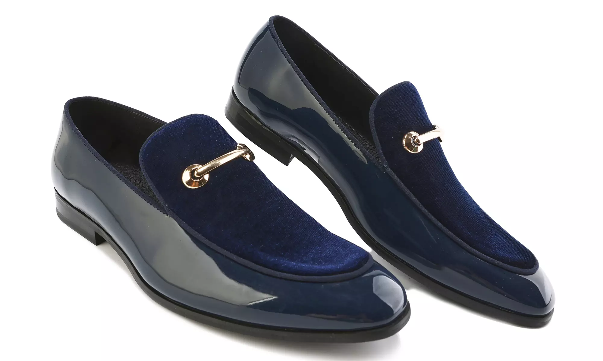 Gino Vitale Velvet & Patent Leather Slip On Dress Loafer