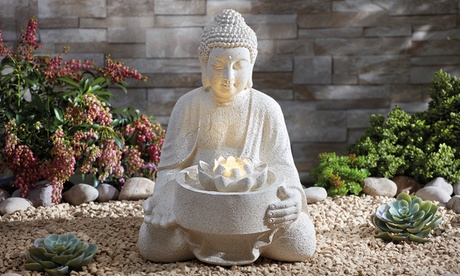 Groupon Unisex Gold Serenity Buddha Garden Water Features: Lotus Buddha Water Feature (G2746)