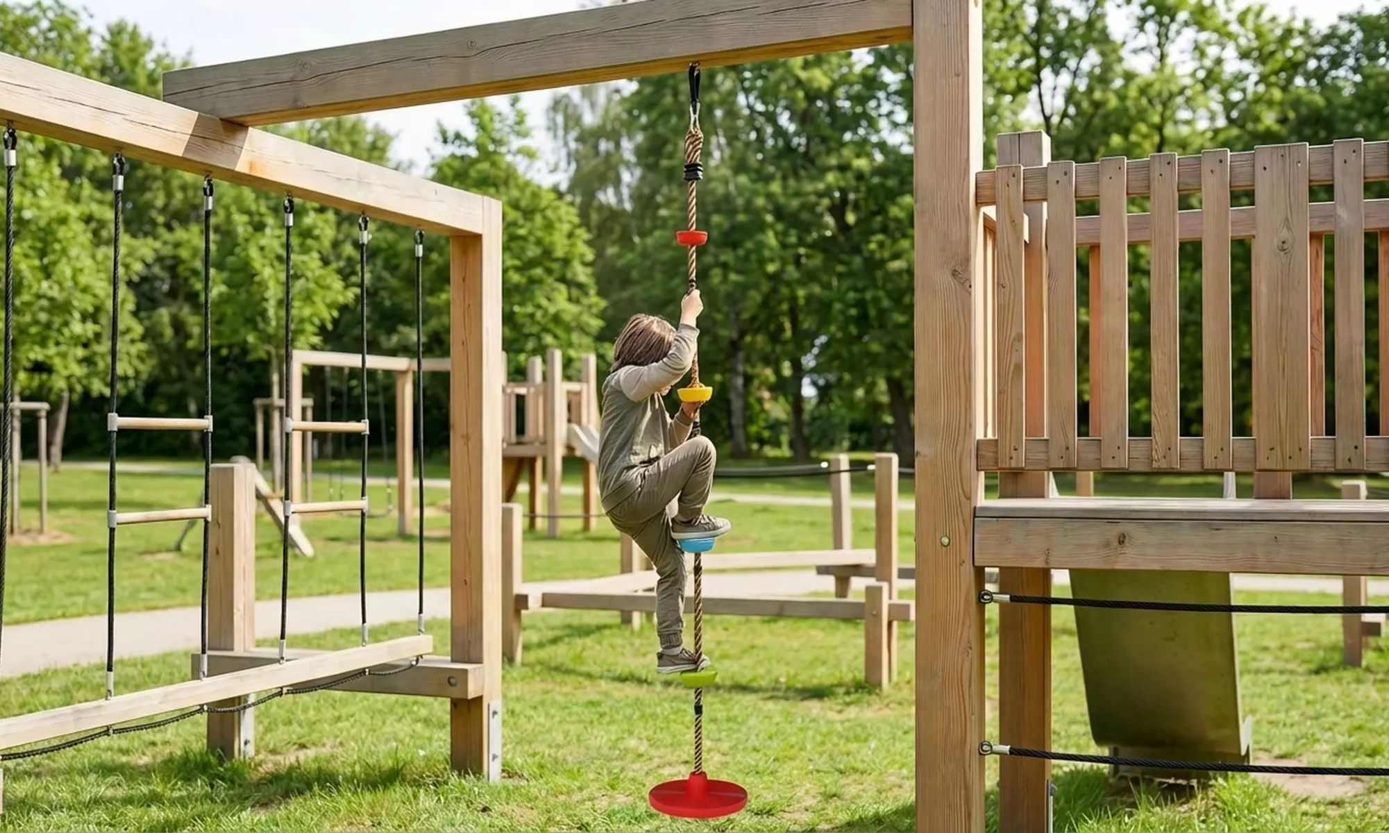 Aiyaplay Kids Tree Swing and Climbing Rope Kit with Disc Swing
