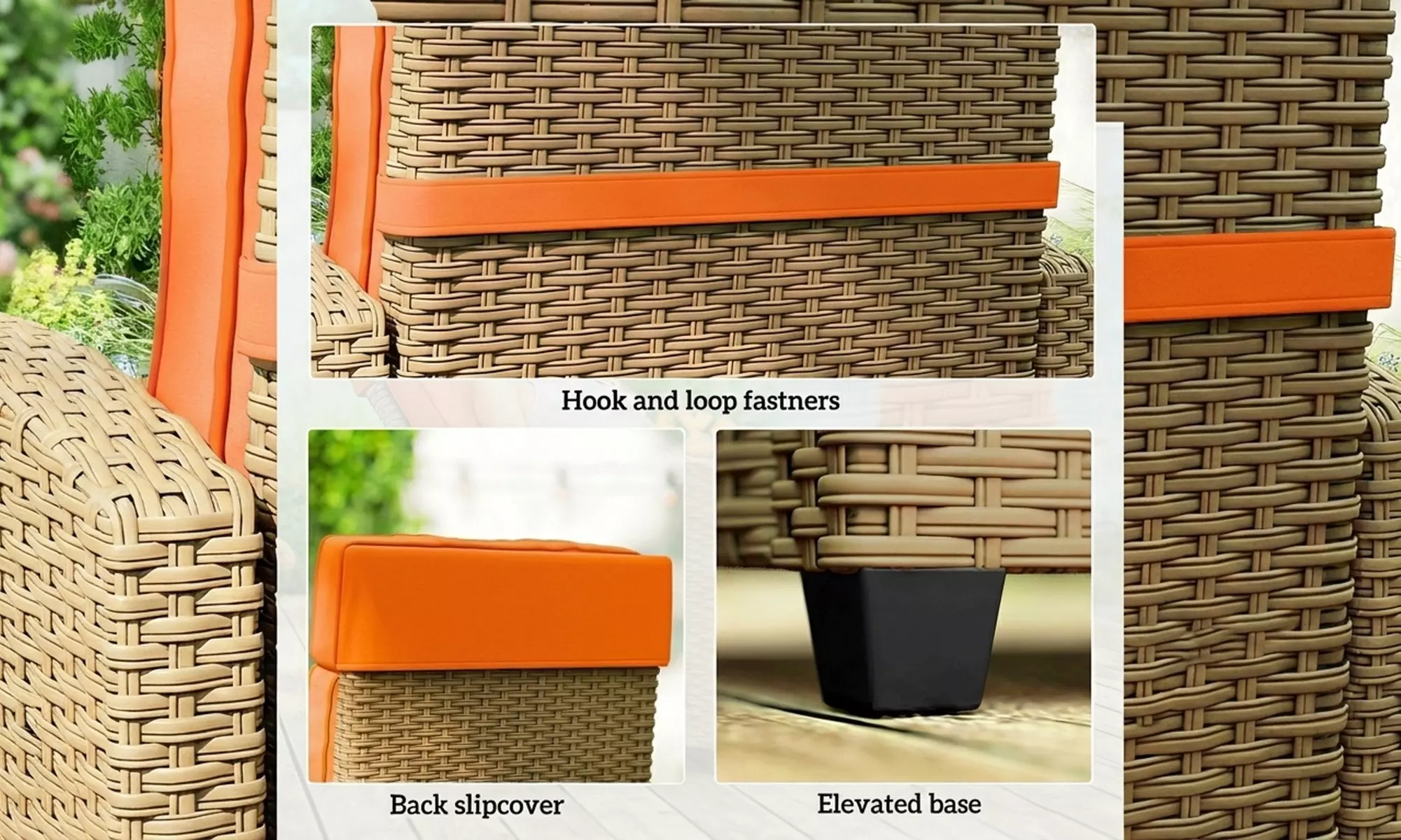 Outsunny Rattan-Effect Recliner Chair with Footrest and Side Tray