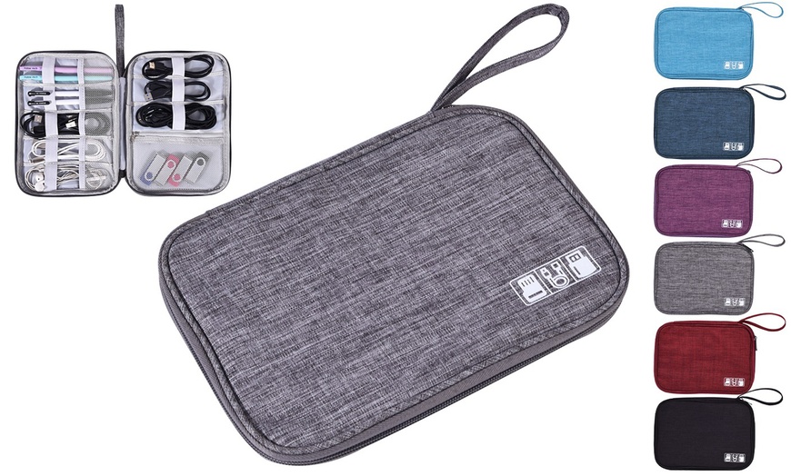 Image 3: Electronic Organizer Travel Cable Organizer Bag for Hard Drives, Cables, Charger