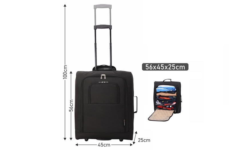 Image 9: Lightweight Travel Black Cabin Trolley Bag