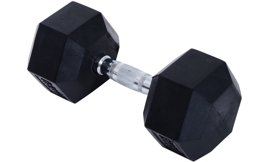 Image 4: Rubber Hexagonal Dumbbells