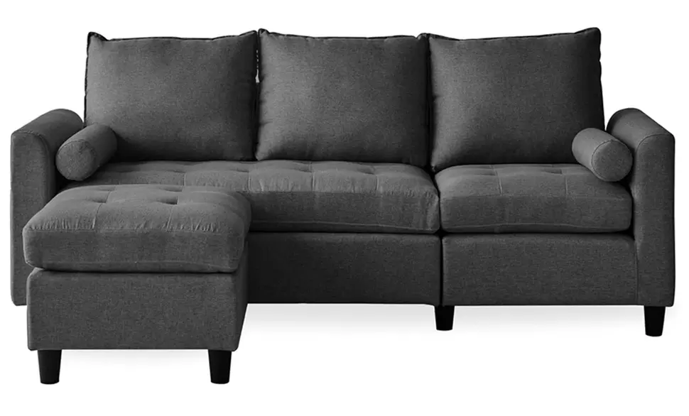 Canapé 3 places "Charles" en velours ou tissu avec pouf de Kocoon