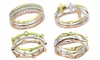 Tri-Color 3-Piece Stackable Sterling Silver Rings. Multiple Designs Available. Free Returns.