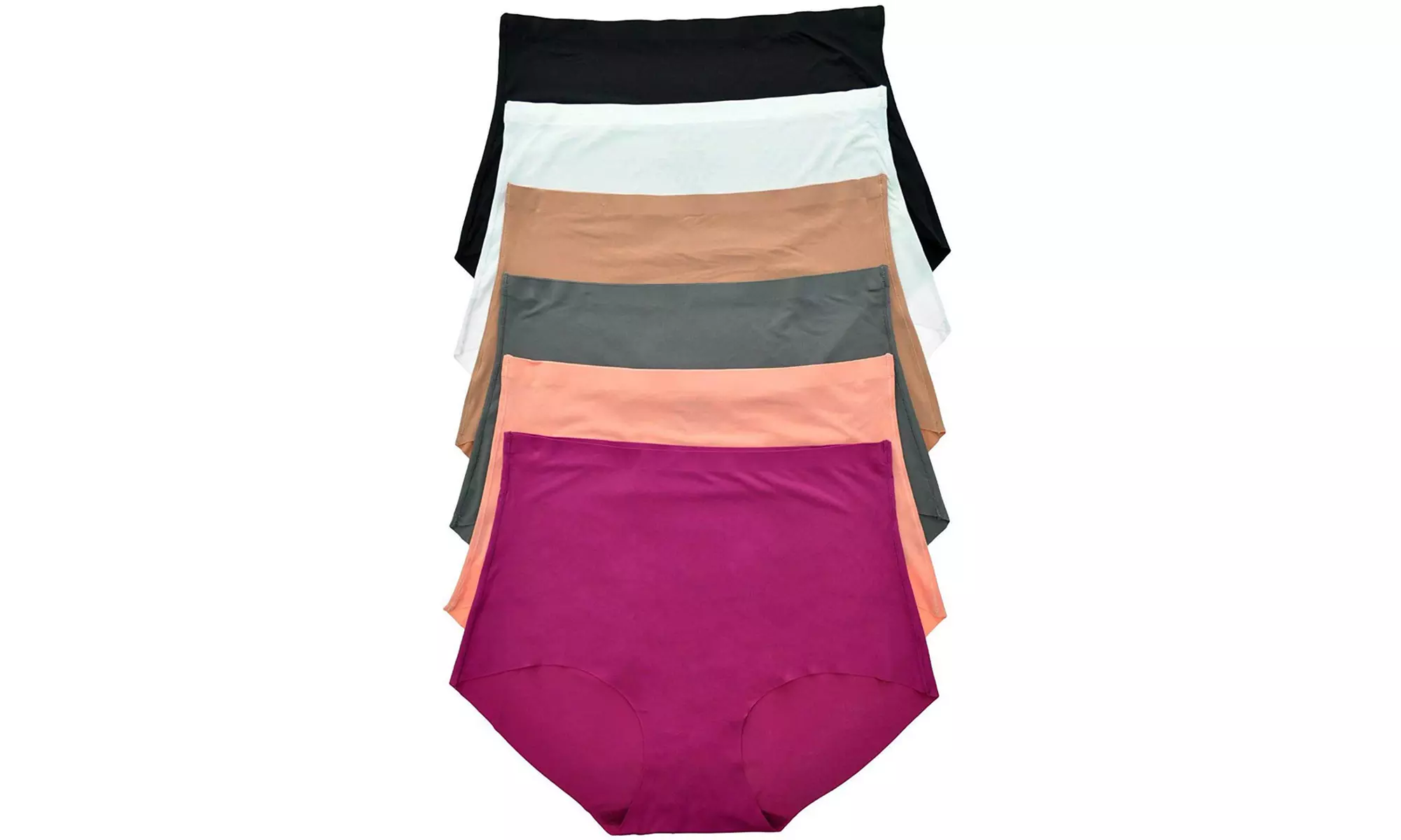(6 Pack) Women's High Waisted Seamless Basic Laser Cut Panties