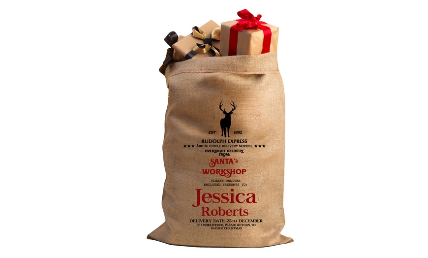Image 5: Spread holiday cheer with Personalised Christmas Hessian Sacks