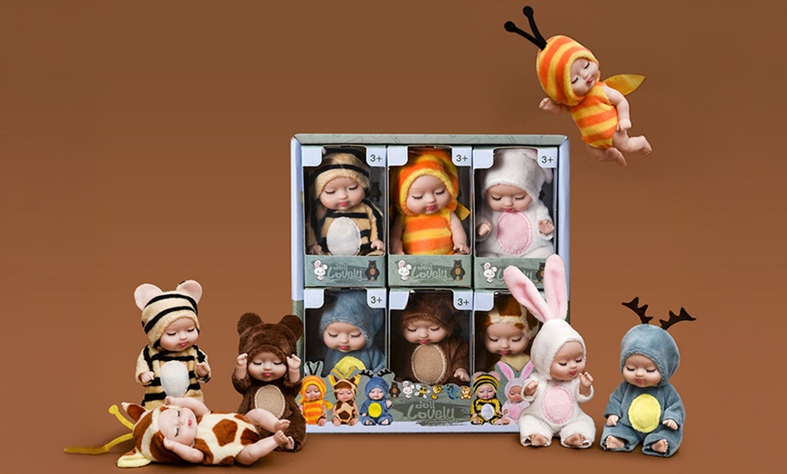 Image 1: Six Picese Mini Sleeping Rebirth Dolls