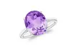 5.00 CTTW Amethyst Oval Cut Sterling Silver Ring - Second Medium