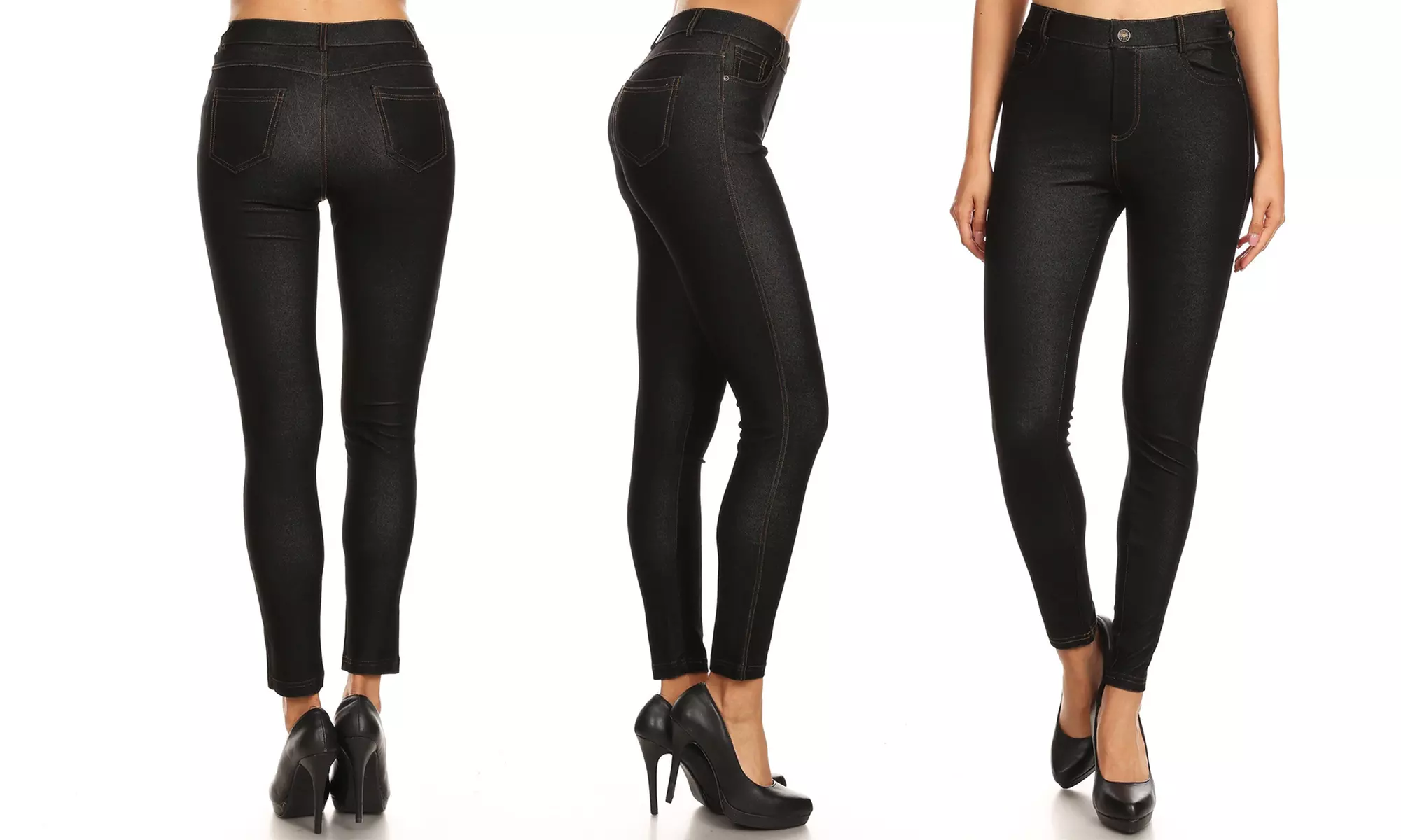  Women's Knit Jean Jeggings S-3X. Also Plus Skinny Pull On Pants