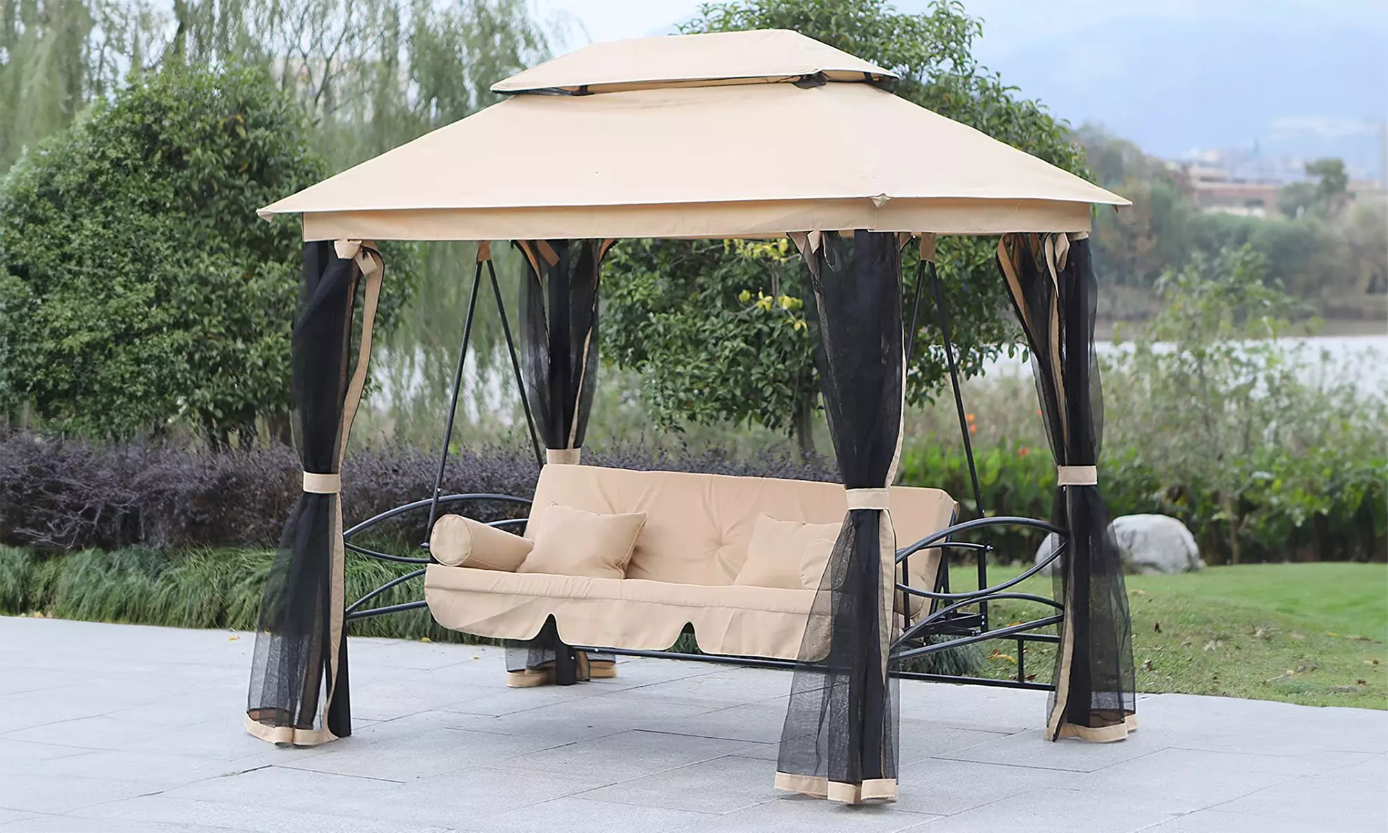 Outsunny Three Seater Swing Chair