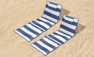 Opvouwbaar strandbed met rugleuning Opvouwbaar strandbed met rugleuning