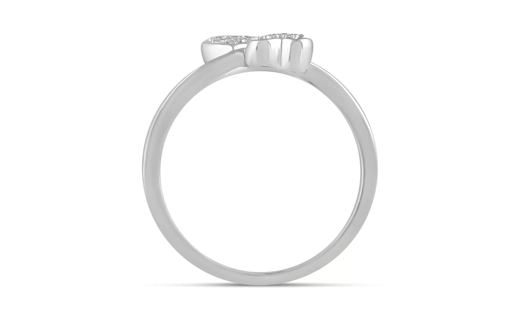 1/10 CTTW Diamond Double Heart Fashion Ring in Sterling Silver by Fifth and Fine