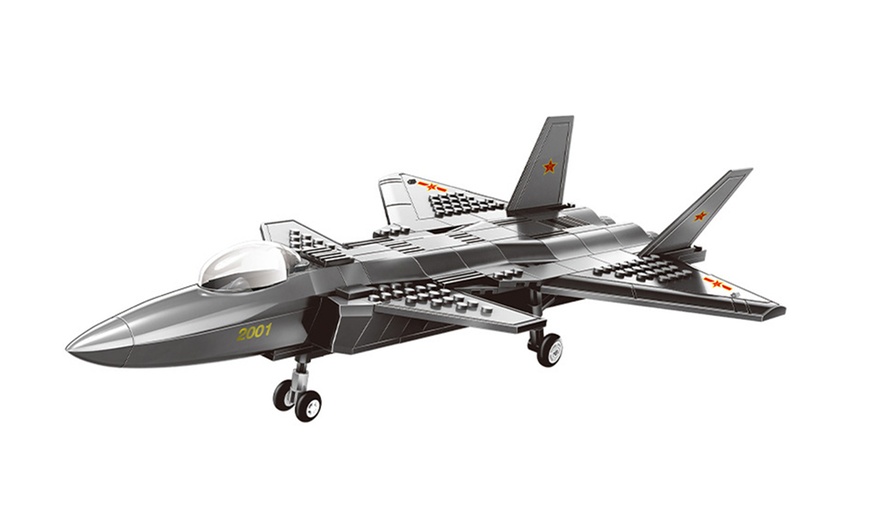 Image 1: LEGO Inspired Military Fighter Jet Building Block Set