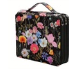 Image 10: Floral Oxford Fabric 3-Layer Art Brush Storage Case