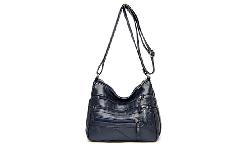 Image 6: Faux Leather Crossbody Shoulder Bag