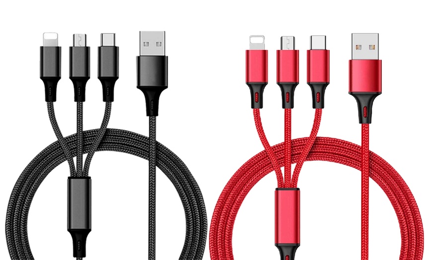 Image 10: 1x, 2x oder 3x 3-in-1 USB-Ladekabel