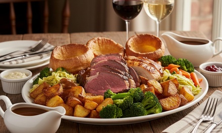 Traditional Sunday Roast for Two with a Glass of Wine - Ravelston House