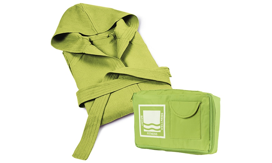 Image 46: Sneldrogend microfiber badjas met capuchon