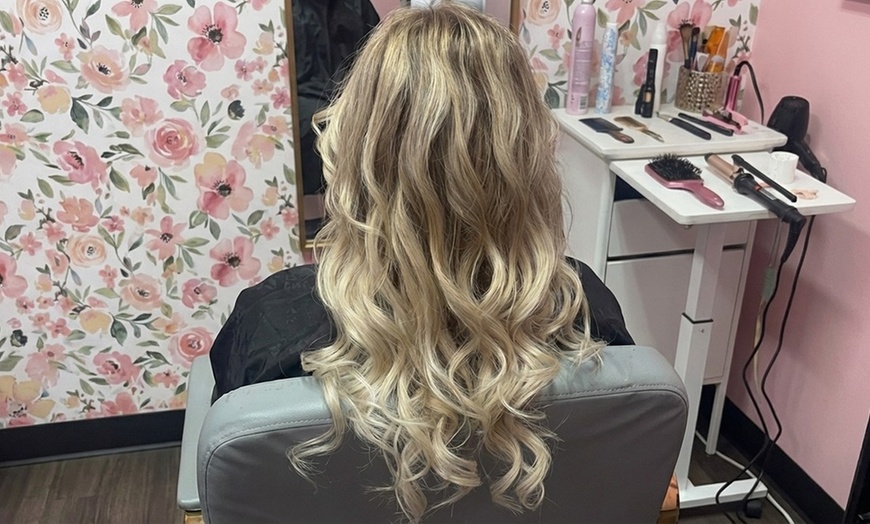 Image 2: Haircut, Wash & Style + Color or Highlights Options