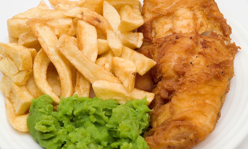 Image 1: Fish and Chips with Drink for Two