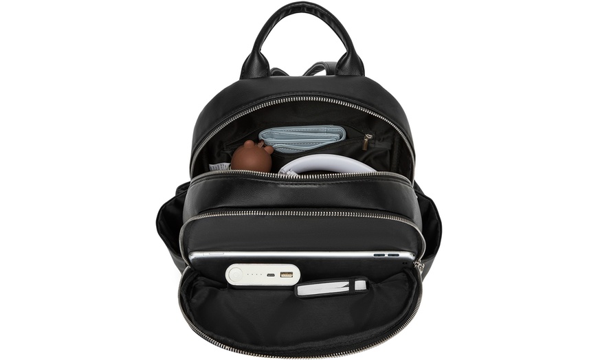 Image 11: Women's PU Leather Backpack