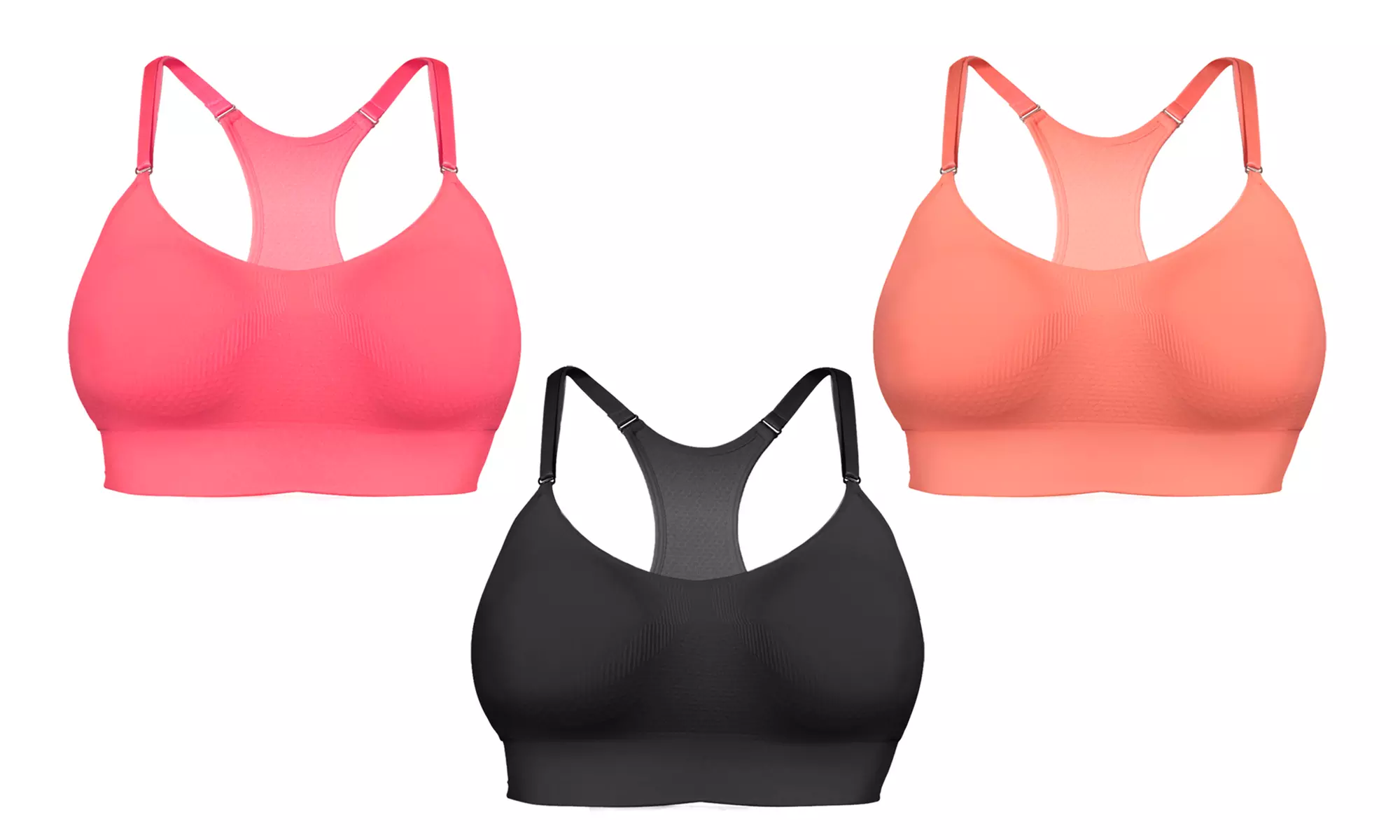 Seamless High-Impact Sports Bras (3-Pack) - Second Medium