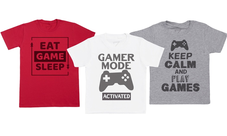 Image 1: Kid's Gaming T-Shirt Collection