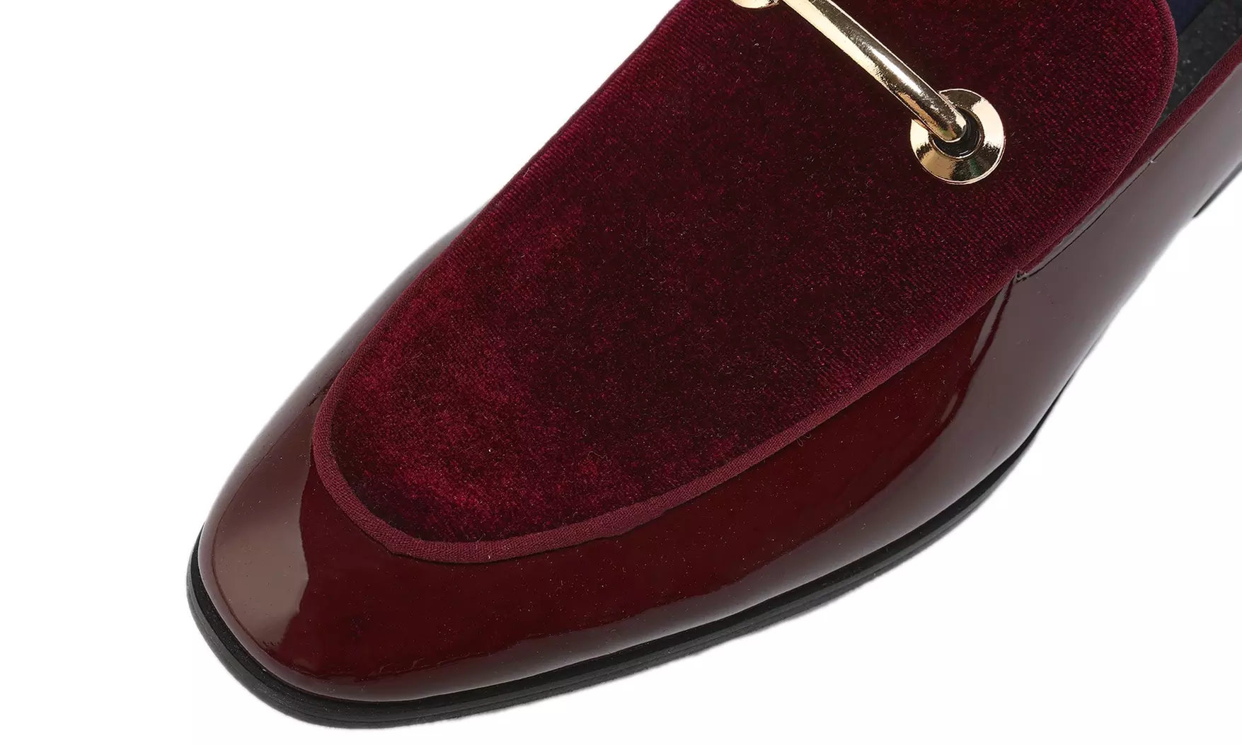 Gino Vitale Velvet & Patent Leather Slip On Dress Loafer