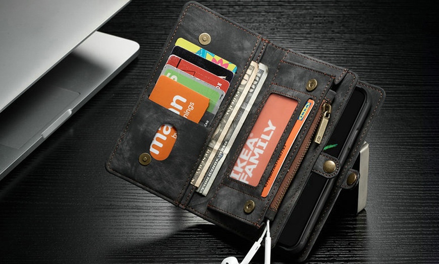 Image 9: Magnetic Wallet Case for iPhone