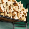 Image 3: Outsunny Metal Firewood Rack Log Holder