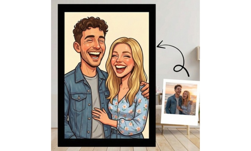 Image 2: Custom Hand-Drawn Funny Couple Caricatures (Up to 90% Off)