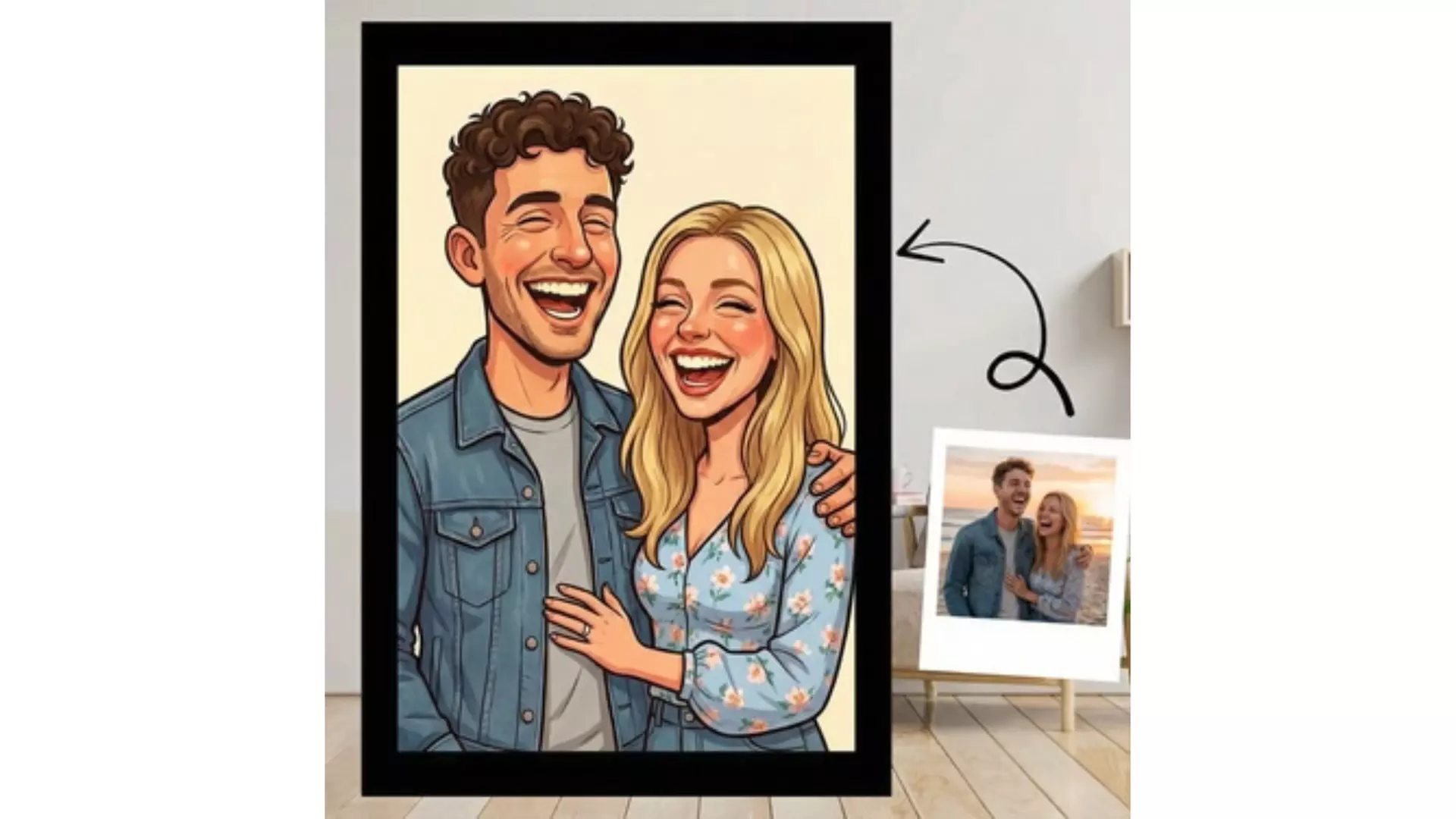 Custom Hand-Drawn Funny Couple Caricatures (Up to 90% Off)