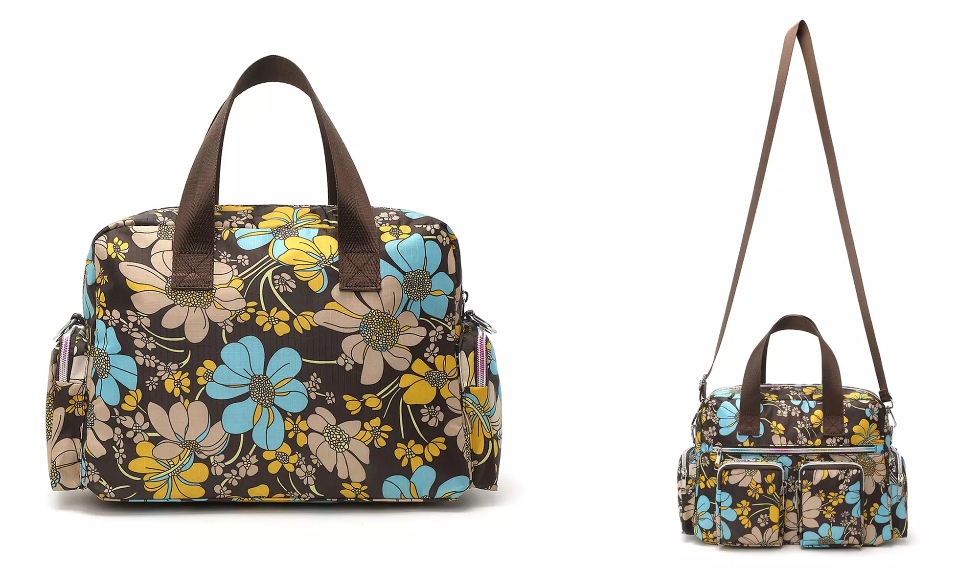 Multi-Pocket Crossbody Tote Bag