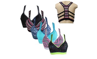 Women's Strappy-Back Sports Bras (6-Pack)