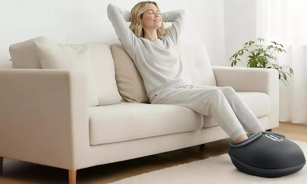 Refurbished Nekteck Shiatsu Foot Massager with Heat and Air Compression Grey