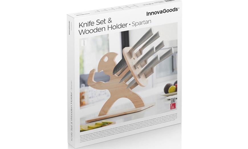 Image 12: Innovagoods 7-teiliges Messerset mit Holzständer Spartan