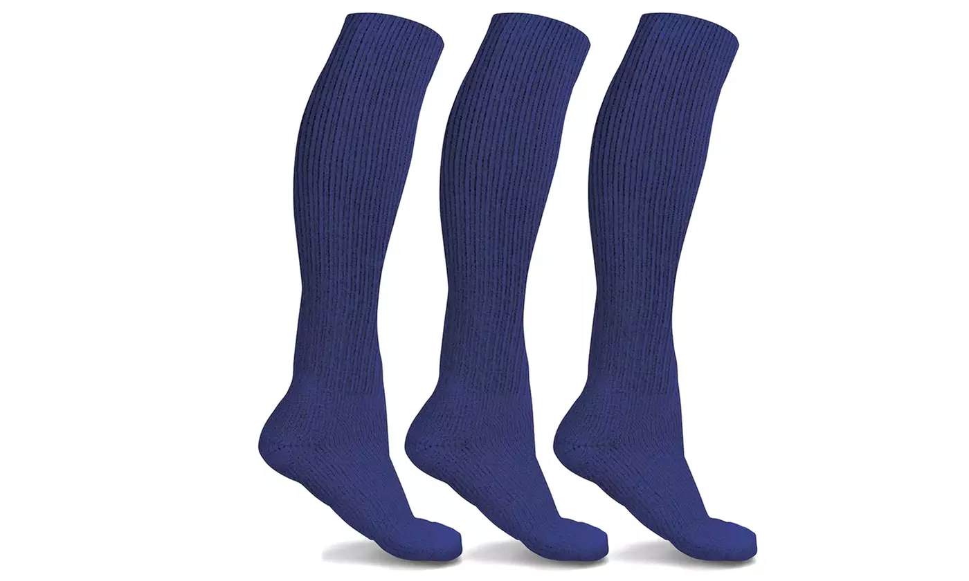 (3 Pairs) Anti-Fatigue Graduated Support Knee High Compression Socks