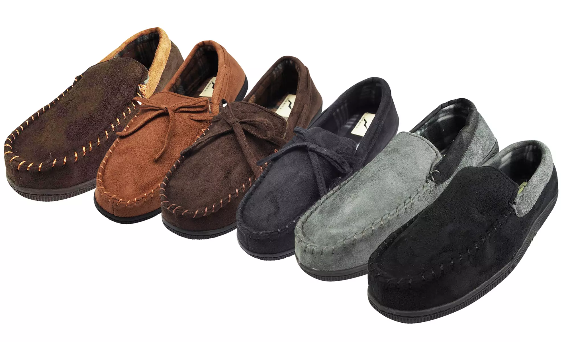 Norty Men's Memory Foam Moccasin Slippers in Medium Widths - Primary Image