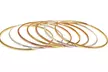 Set of 7 18K Yellow , White and Rose Gold Stackable Bangle Set - Second Medium